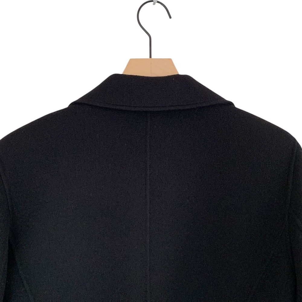 Talbots Black 100% Wool Open Front Jacket (Capsule Minimalist Oversized Retro) - Picture 5 of 9